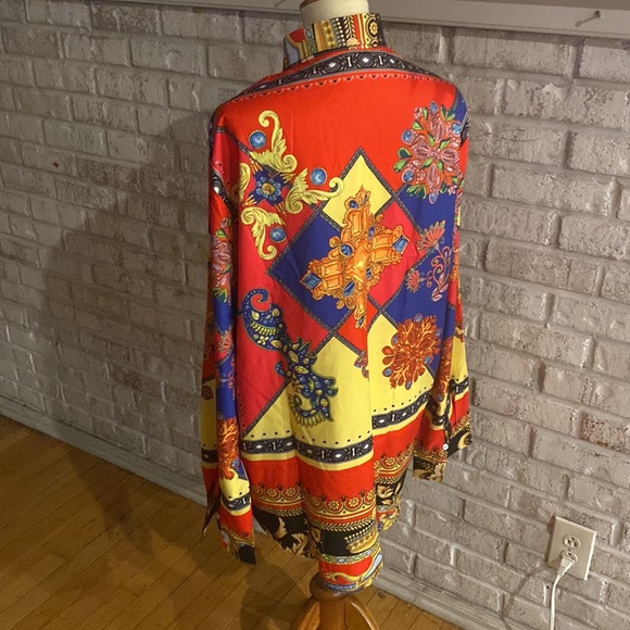 Franco P Collezione di capi Versace style vintage silky button down new size xl - Picture 2 of 5
